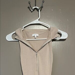 Better Be Tan Ribbed Polo Mini Dress